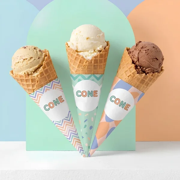 Custom Printed Ice Cream Cone Wrappers